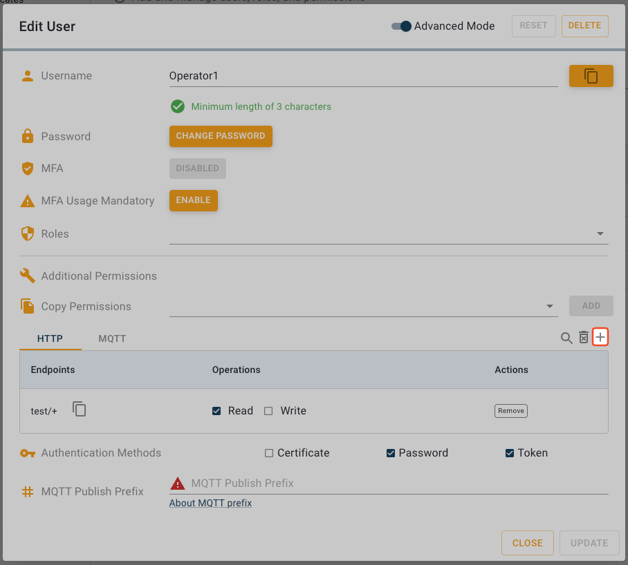 Add Permission dialog