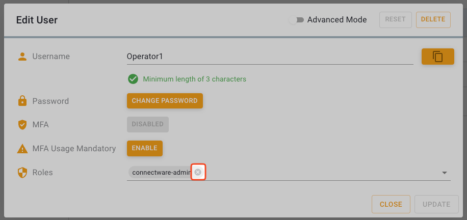 Remove role from user